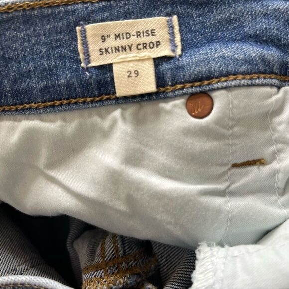 Madewell 9" Mid-Rise Skinny Crop Jeans: Button-Front TENCEL Denim Edition 29 NWT - Picture 15 of 16